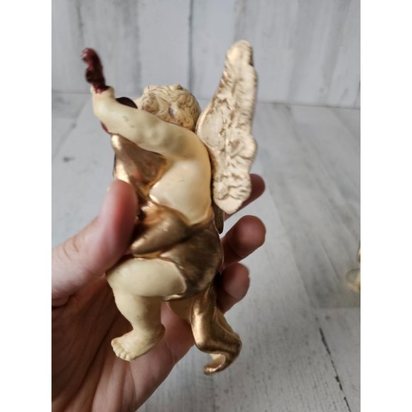 Vintage hanging cherub angel baby musical banjo Xmas Nativity statue religious d - Picture 9 of 14